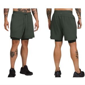Lululemon Licenced To Train Short Lined Smoked Spruce Green Size S